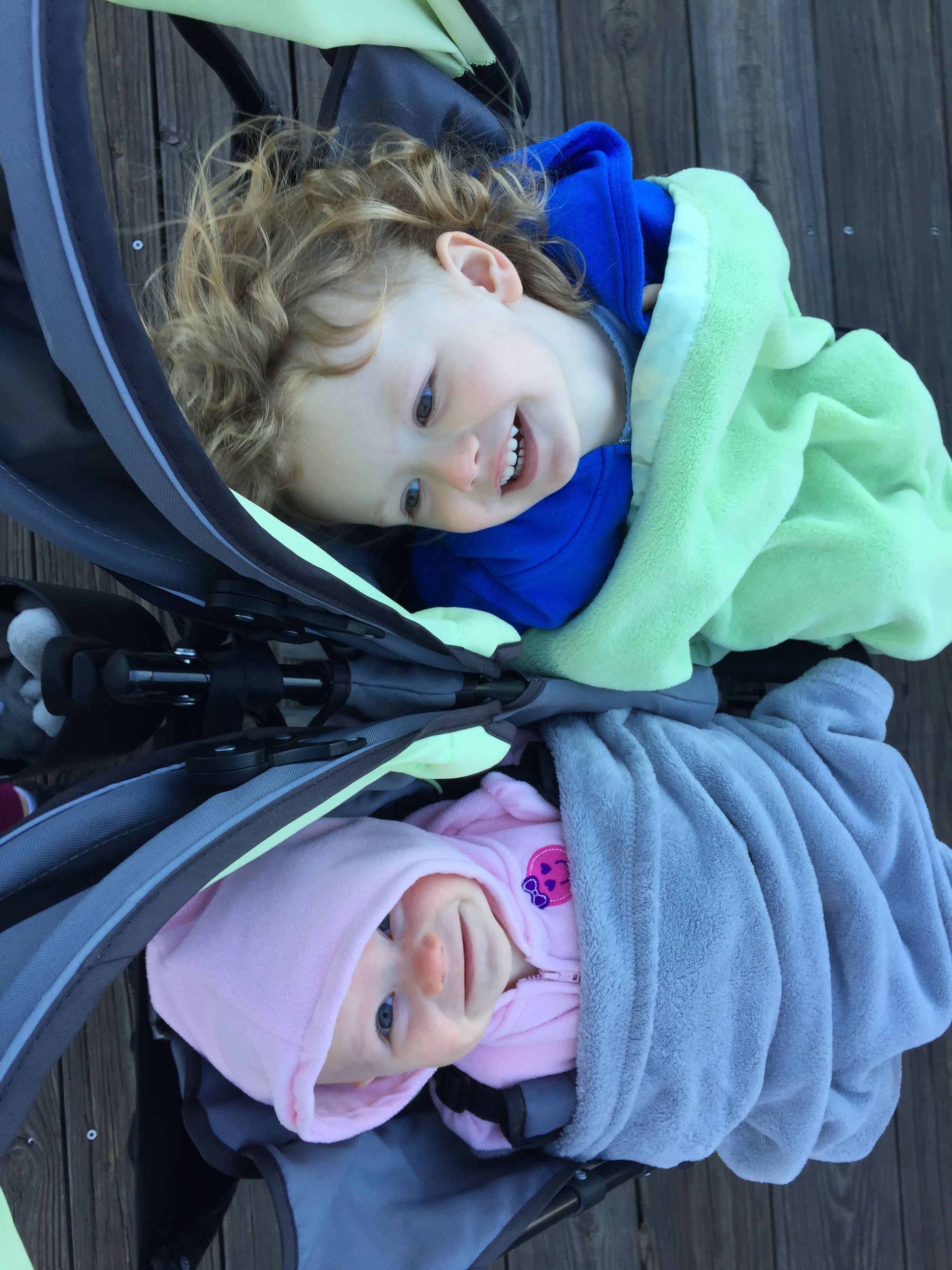 Bundled up for our morning walk. It’s getting cold in Wilmington, NC. Time to head south soon!