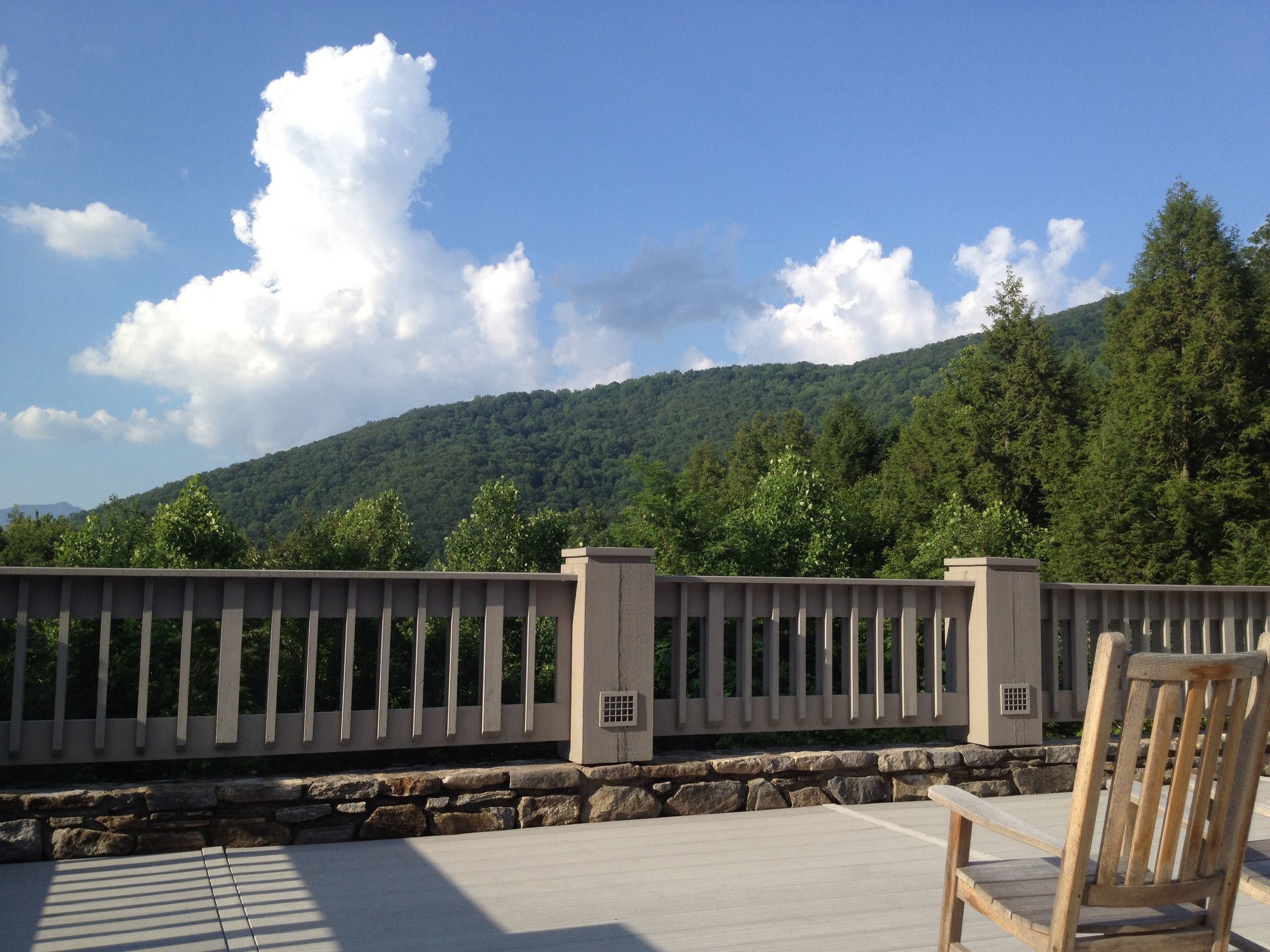 Looking out onto the Blue Ridge Mountains from The Cove Training Center in Asheville, NC.