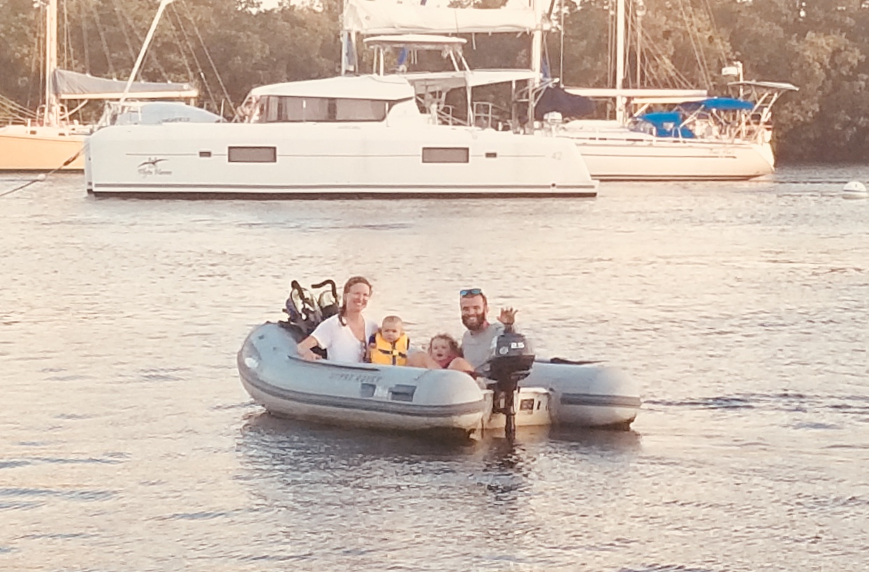 In our “car”, heading back to our mooring ball in Coconut Grove, Florida.
