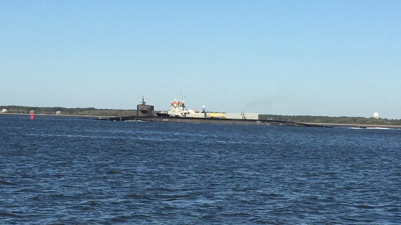 A submarine being escorted out of Cumberland sound… ya don’t see that everyday!