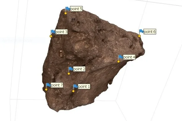 Fig. 3. 3D modeling of an Early Dynastic seal impression from the Abydos North Cemetery, front view in process. Photo: Blair Simmons / North Abydos Expedition © 2019