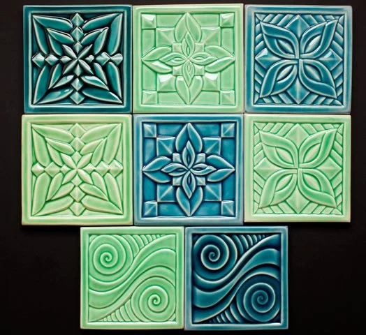 Individual Flower and Spiral Tiles