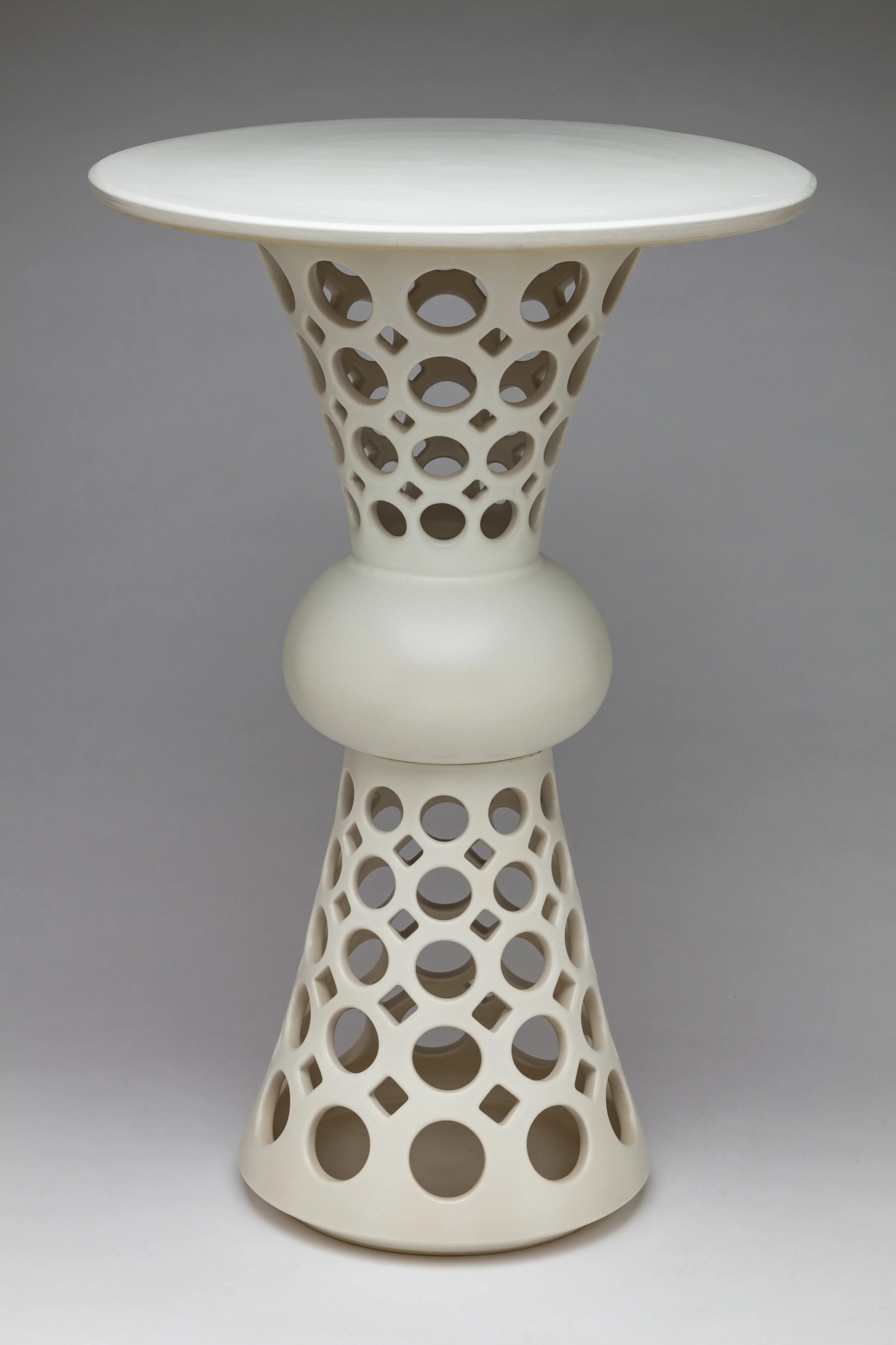 Segmented Hour Glass Table, top is removable for cleaning