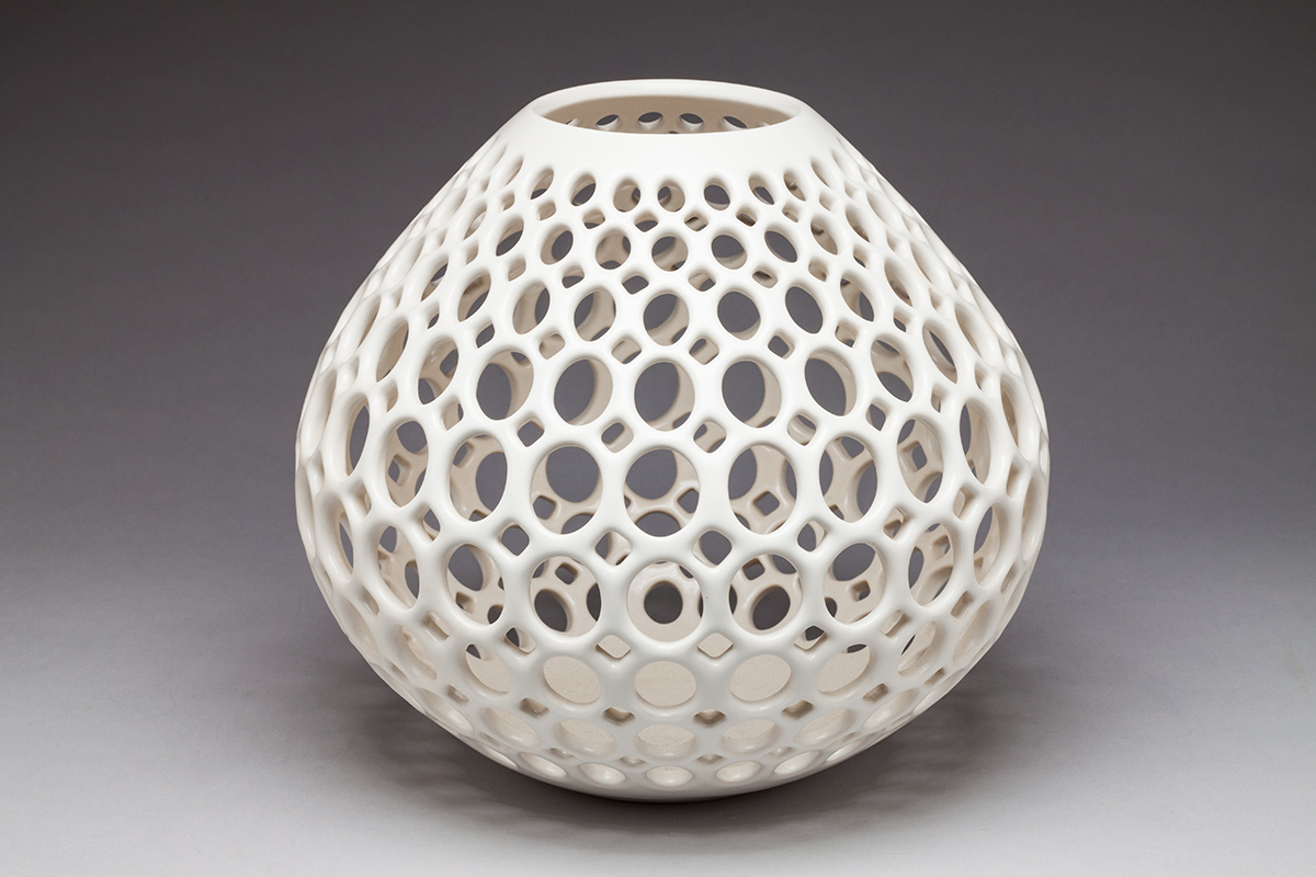 Teardrop Vessel with Oval Piercings