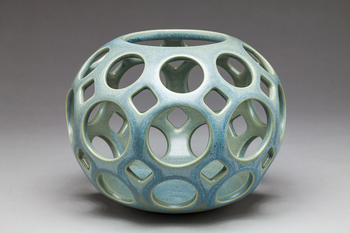 Tabletop Candle Holder, Orb, Blue/Green