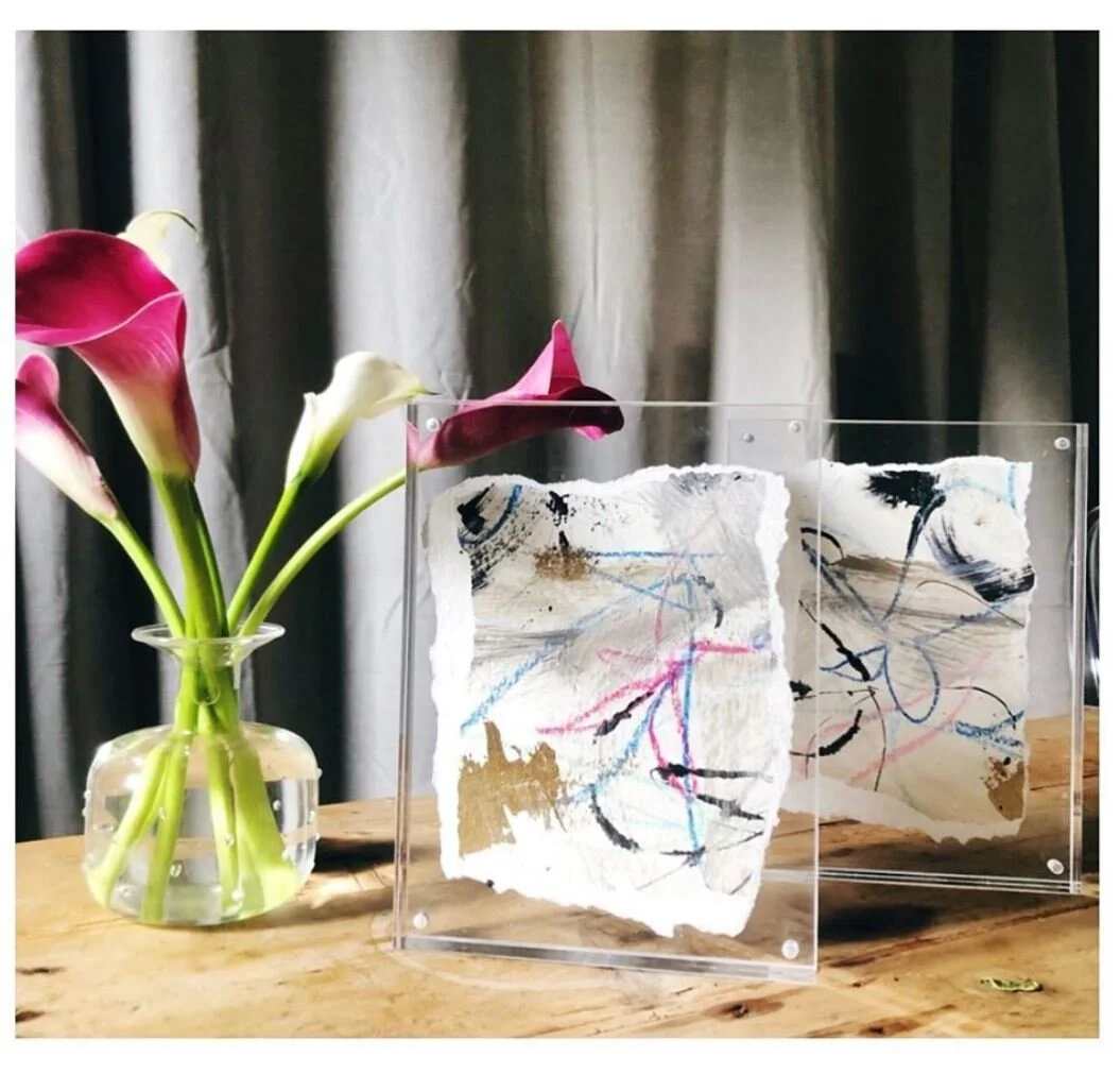 Acrylic Framed Paper Abstracts