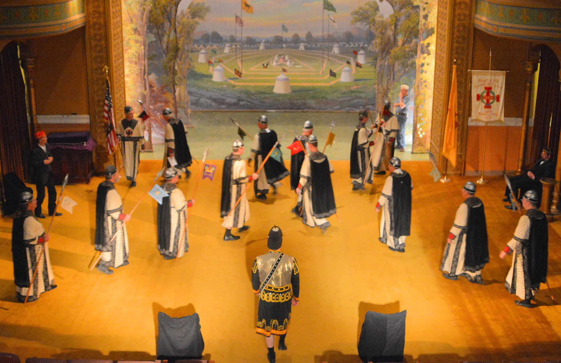 Practicing the Grand Encampment formation, 32nd Degree