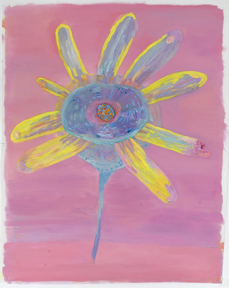 Blue Pod in Pink , 2015 17” x 16” Oil on Mylar