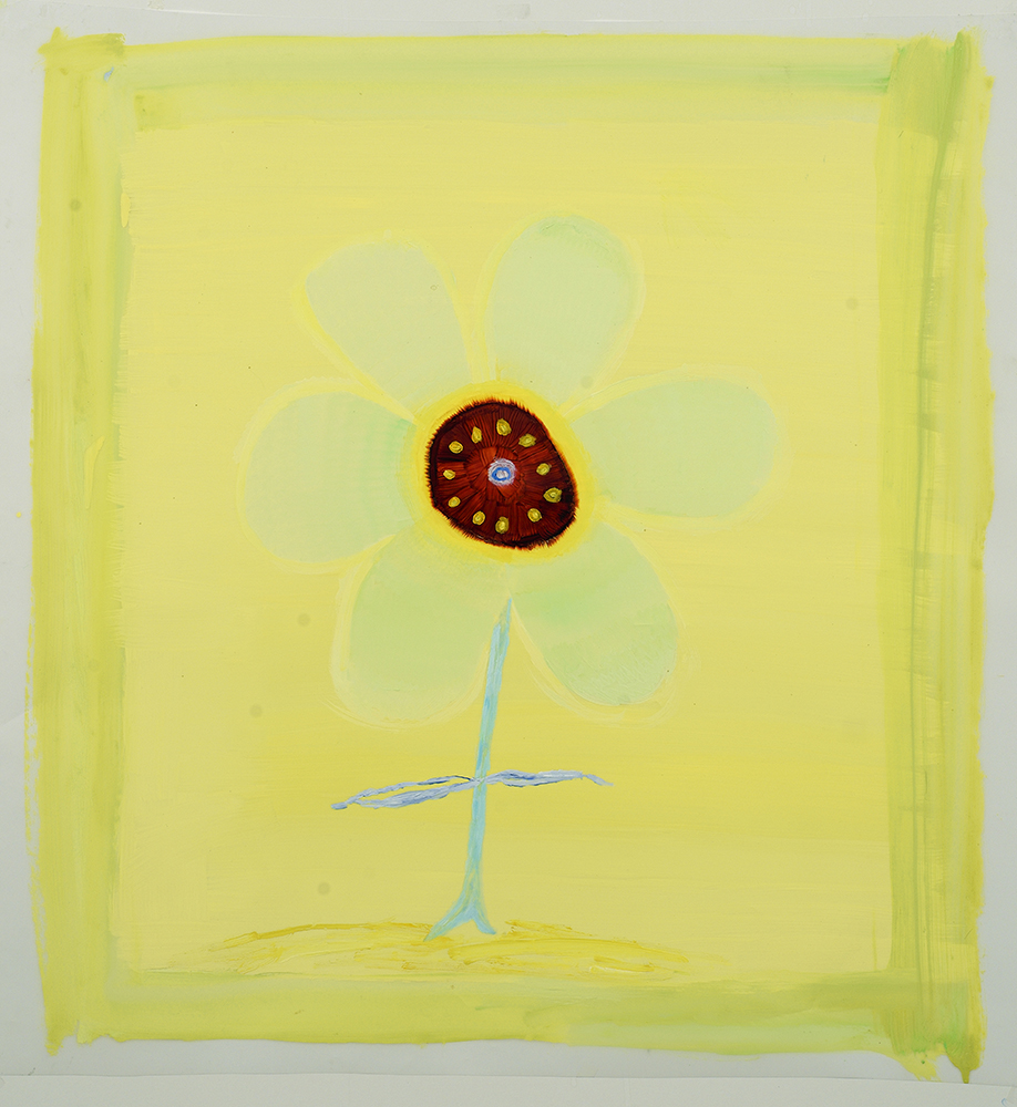 Sienna Pod with Yellows , 2016 31” x 33” Oil on Mylar