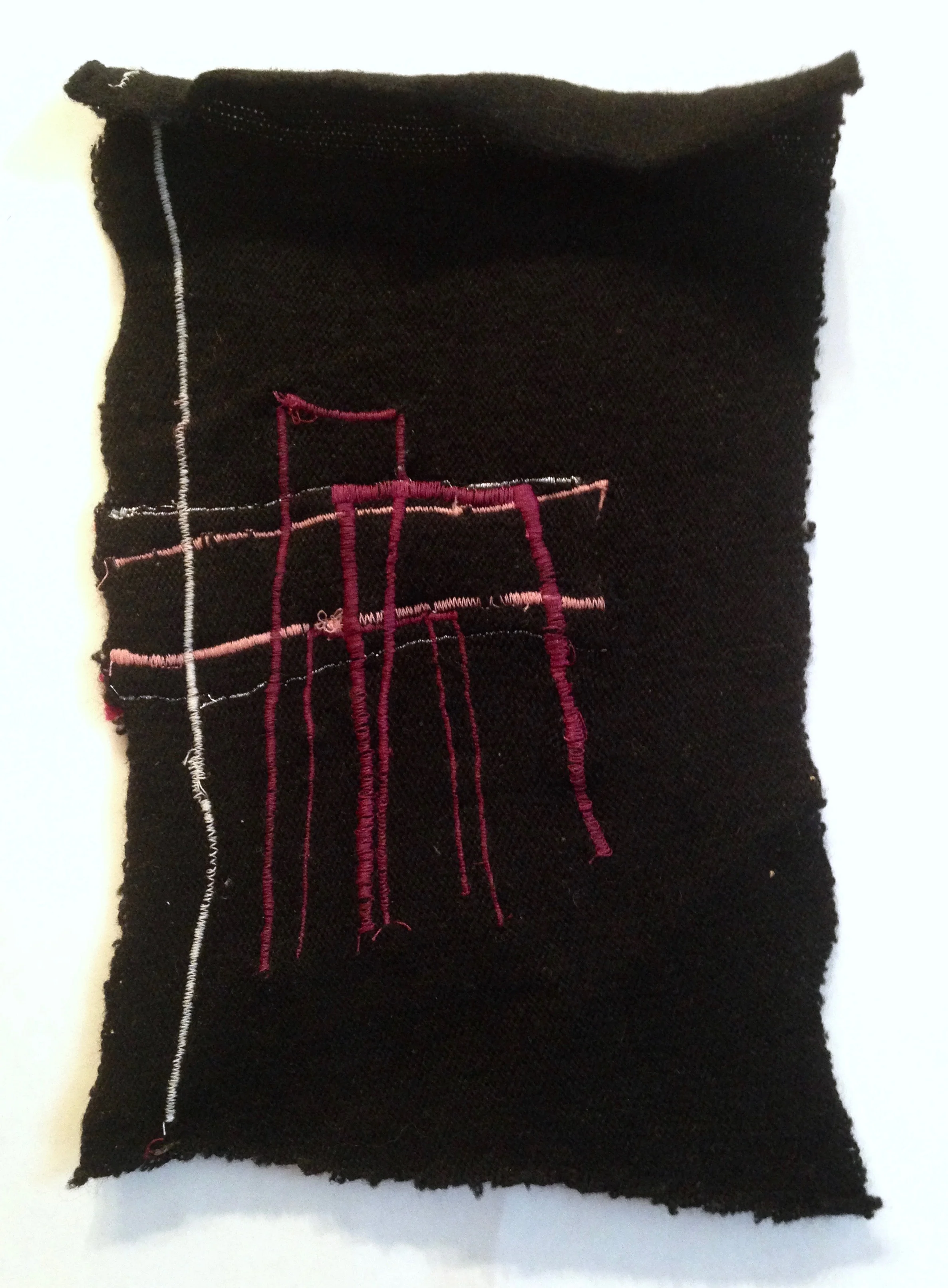 Study for Rose, 2016. Cotton embroidery on cashmere knit, 5 x 11 inches