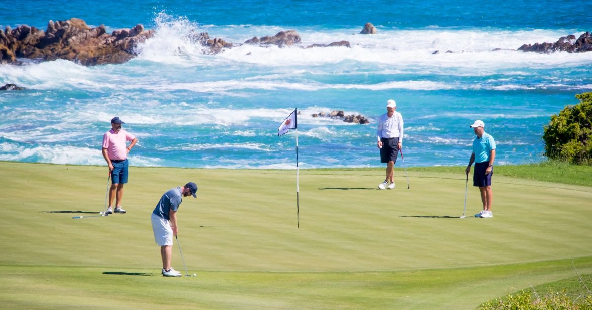 Golf at Cabo del Sol | México 1 km 10.3, del Sol Tel: 1-866-231-4677 - inquiries@cabodelsol.com.mx Fun fact - we got engaged on the 16th hole at this famed Ocean Course. Adam’s family has been coming to their home at Cabo del Sol for 10 years. We’ve made a lot of memories here and are excited to share this special spot with our family and friends.