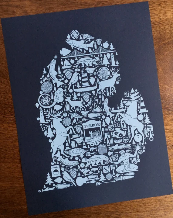 Michigan Symbols Map