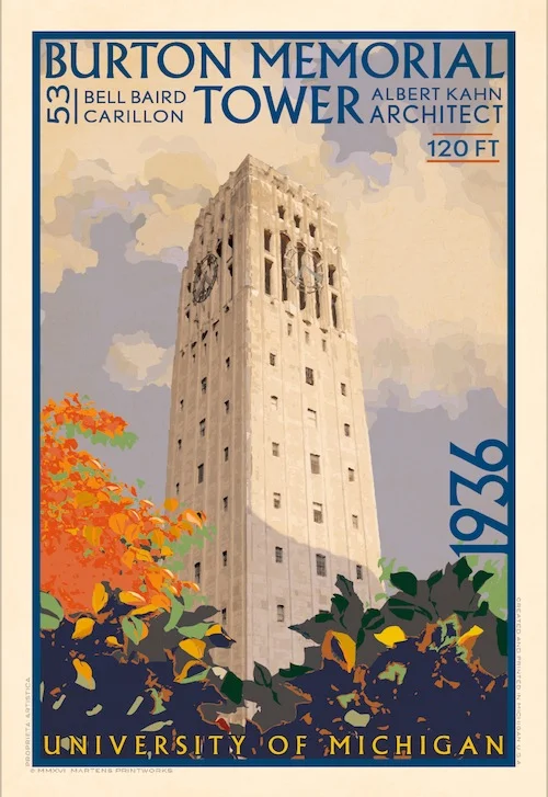 Burton Memorial Tower limited edition print 13 x 19"