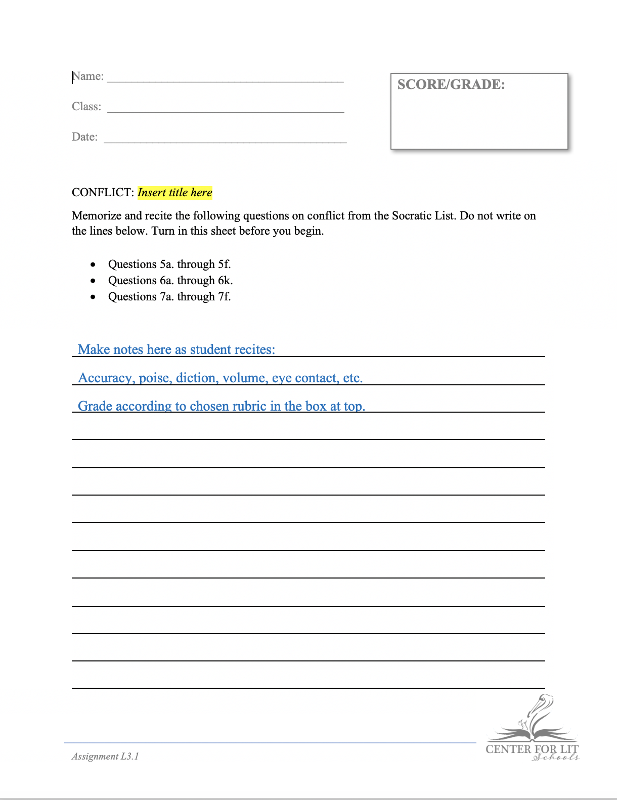 L3.1 Recitation Exercise: Discuss Conflict