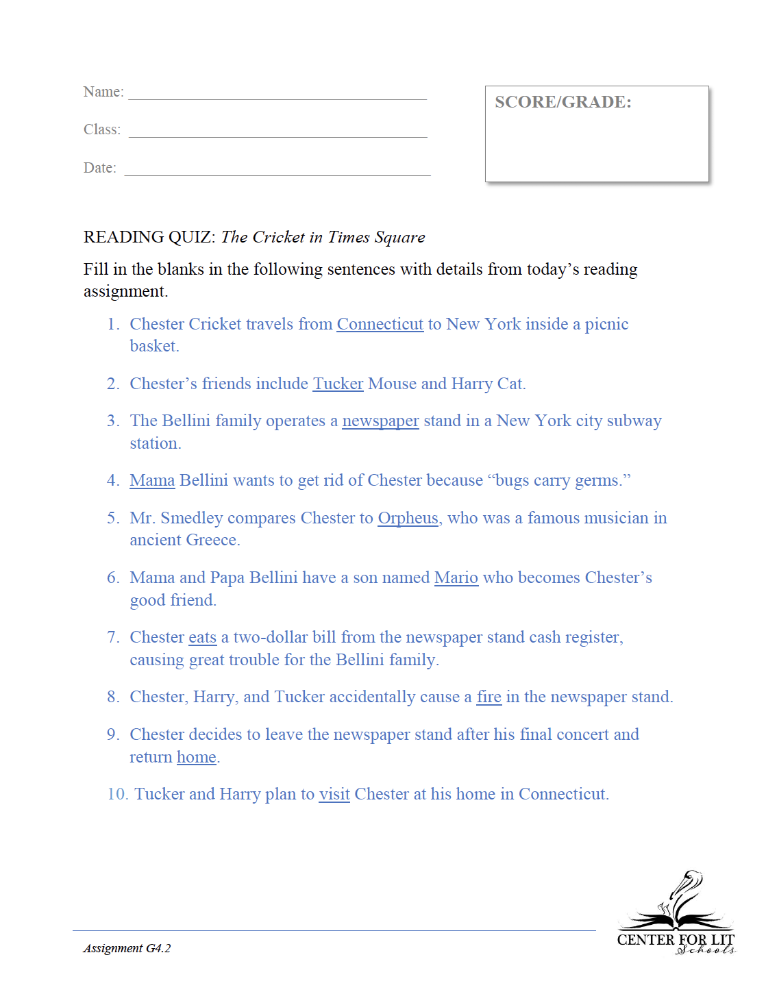 G4.2: The Cricket in Times Square