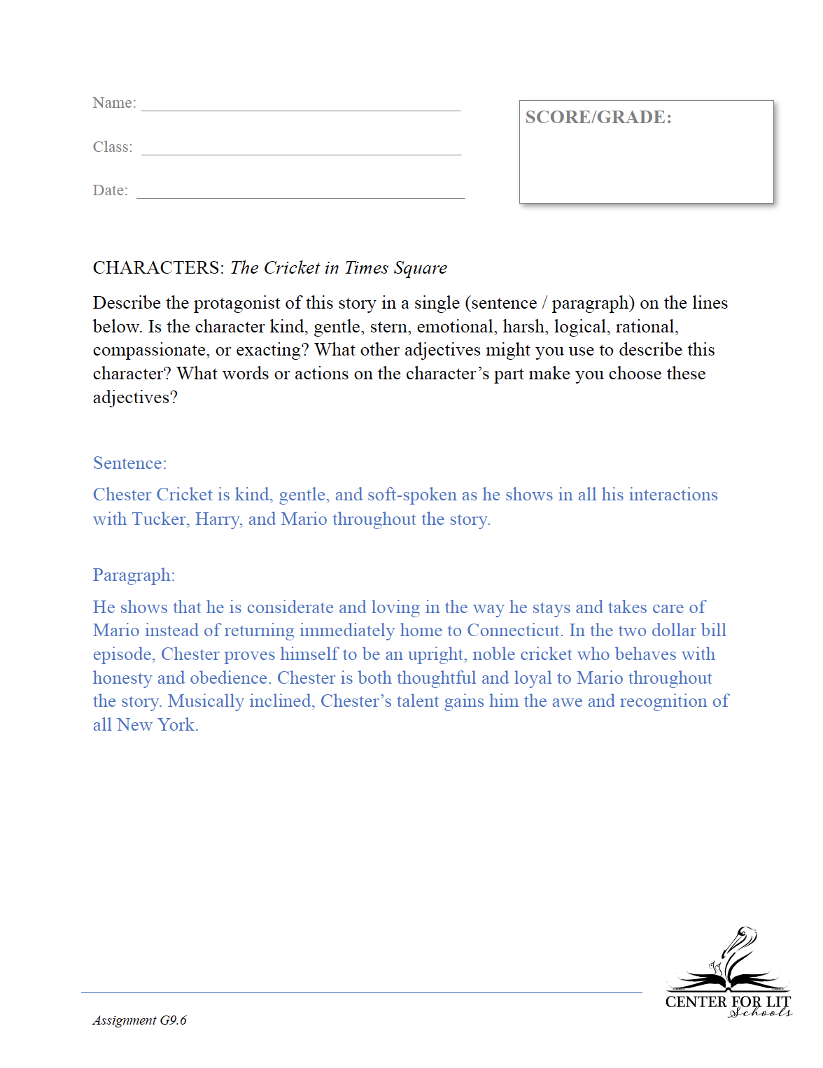 G9.6: The Cricket in Times Square