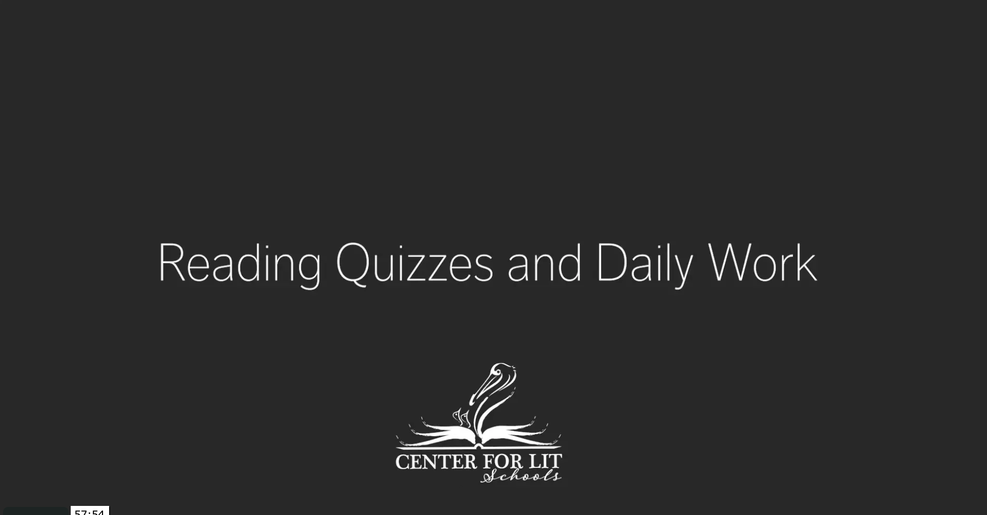 Webinar #1: Reading Quizzes and Daily Work