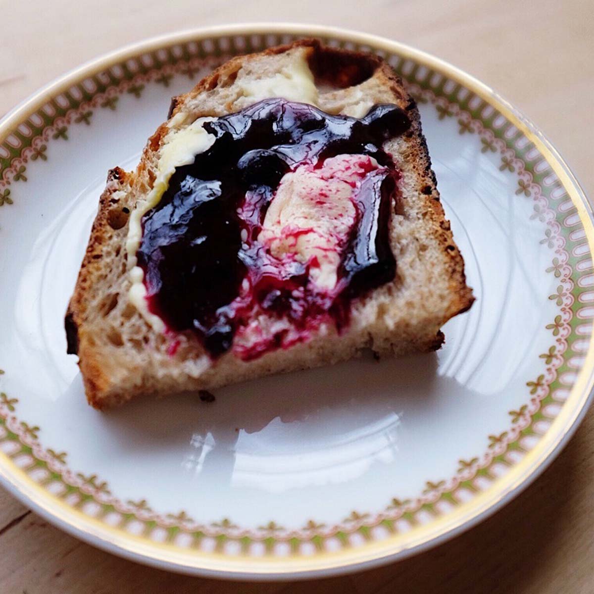  Malted Wheat Sourdough with Wild Blueberry Jam &amp; Cultured Butter 
