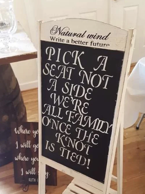 PICK A SEAT AND NOT A SIGN