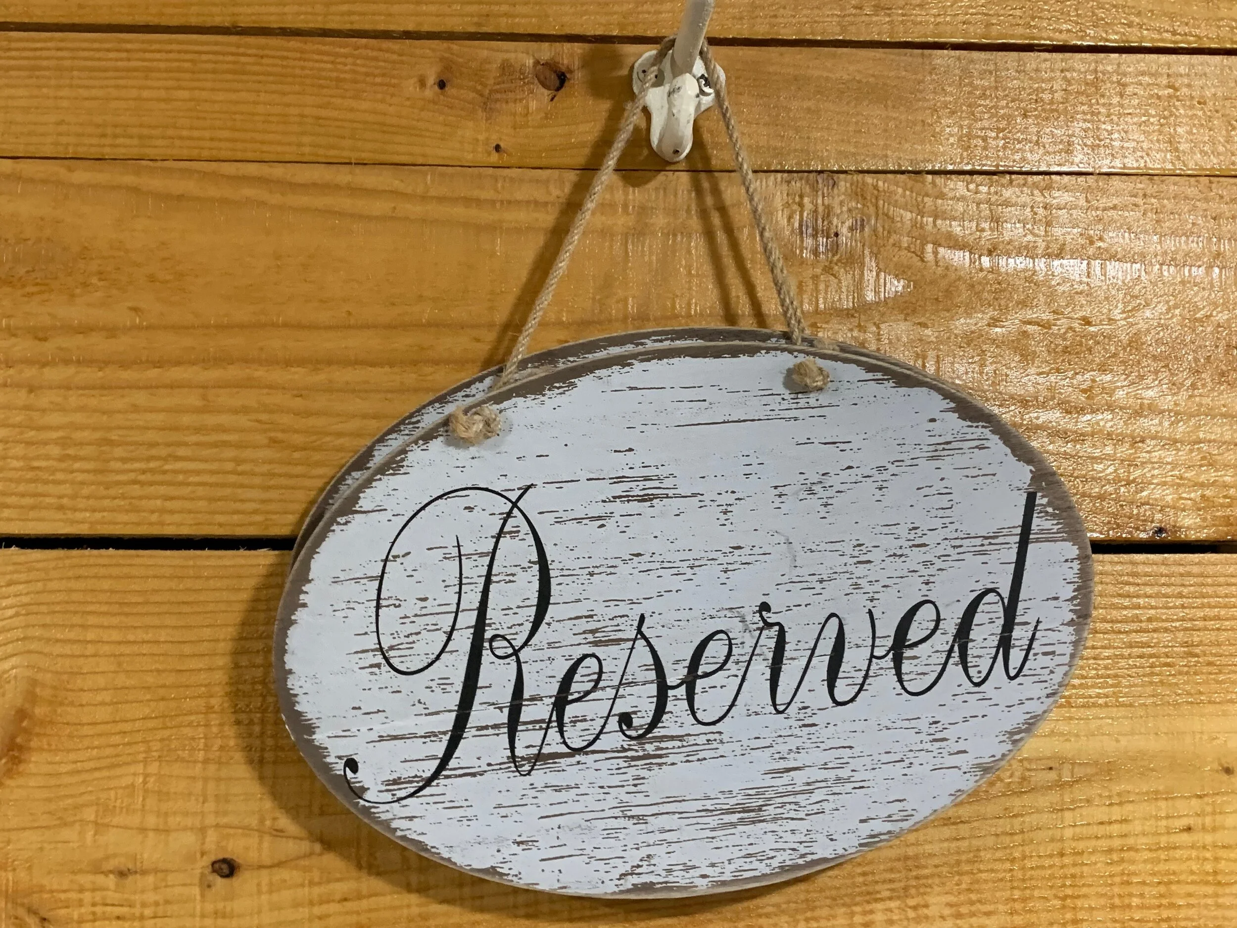 out door area reserved signs