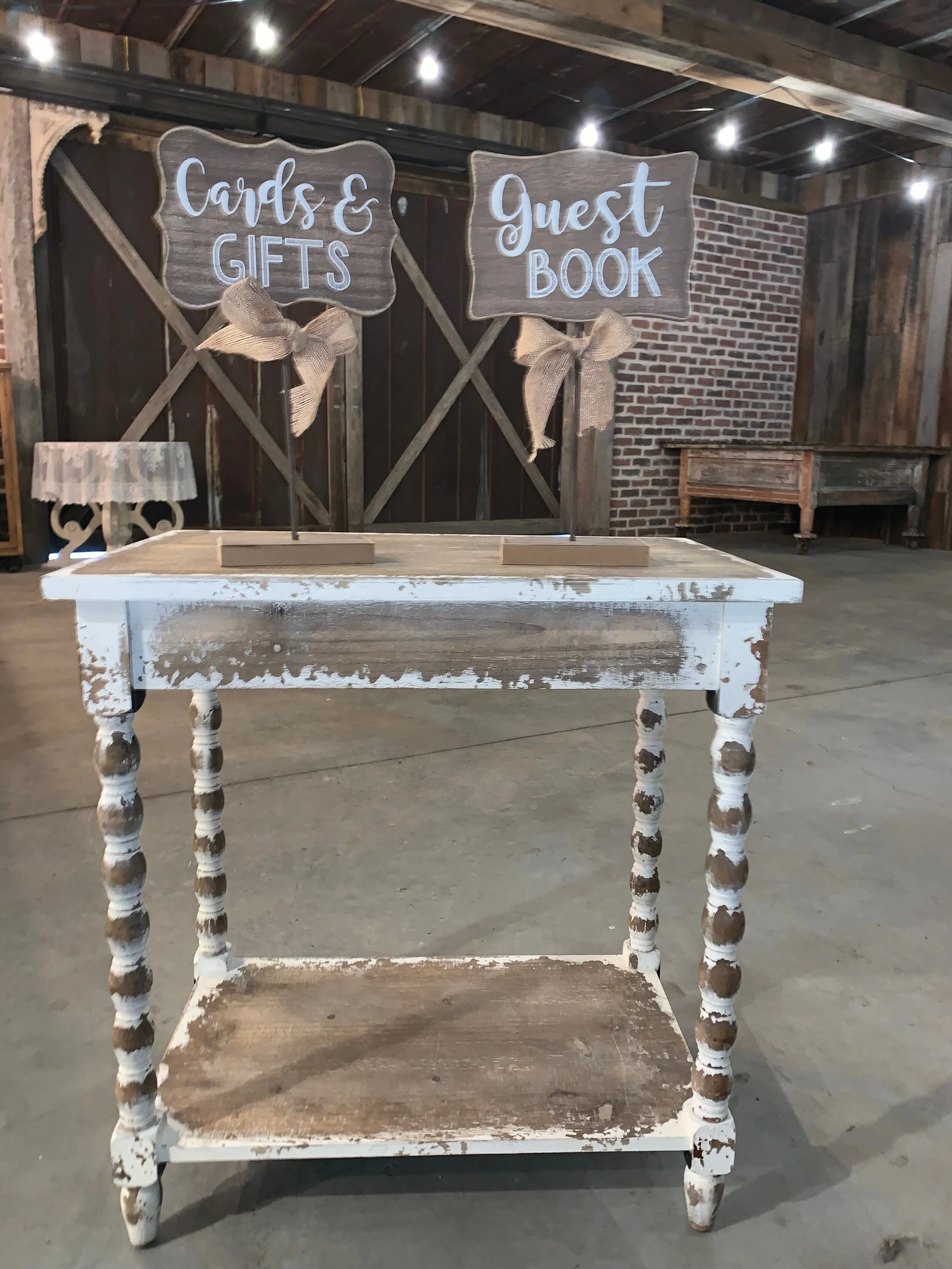 wooden card, gift and guest book sign