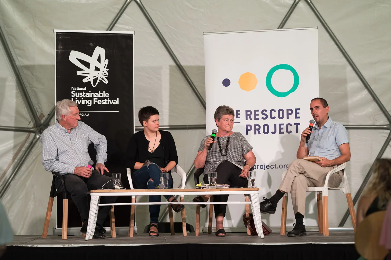 Dr John Hewson, Chloe Aldenhoven, Mary Crooks and James Tonson. Pic: National Sustainable Living Festival.