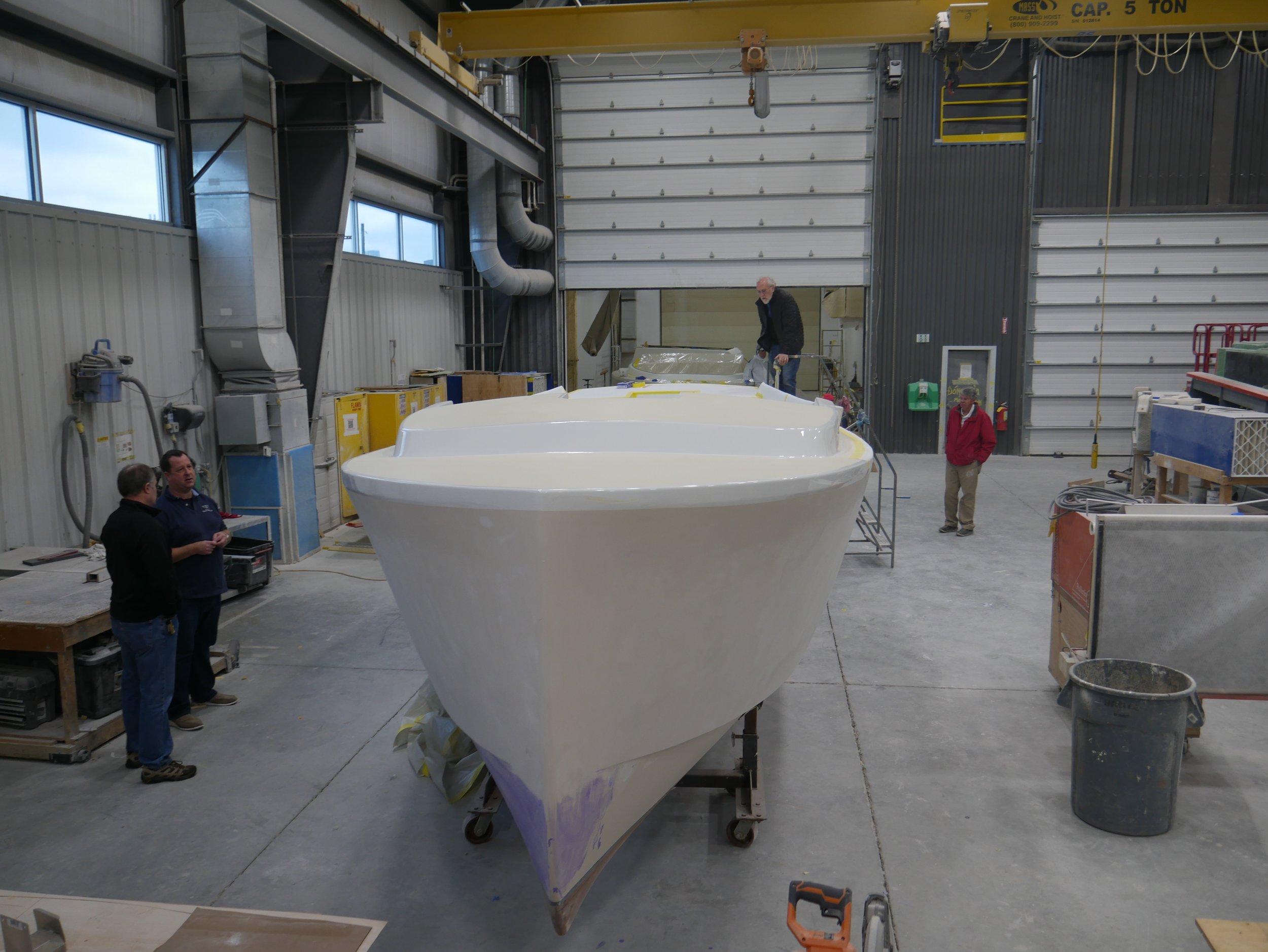    A view of the bow. Boston Boatworks. December 2023.   