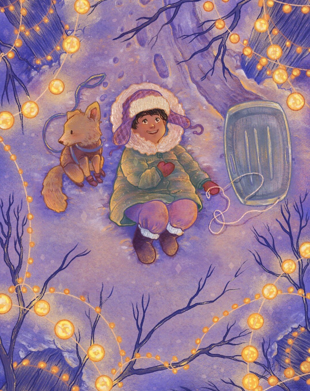Happy new year &amp; happy #kidlitpostcard day, lovelies! I hope that you have had a good start to your new year, and that 2024 has treated you kindly so far. 💜

If any wonderful art directors or editors happen to stumble upon this illustration, my 