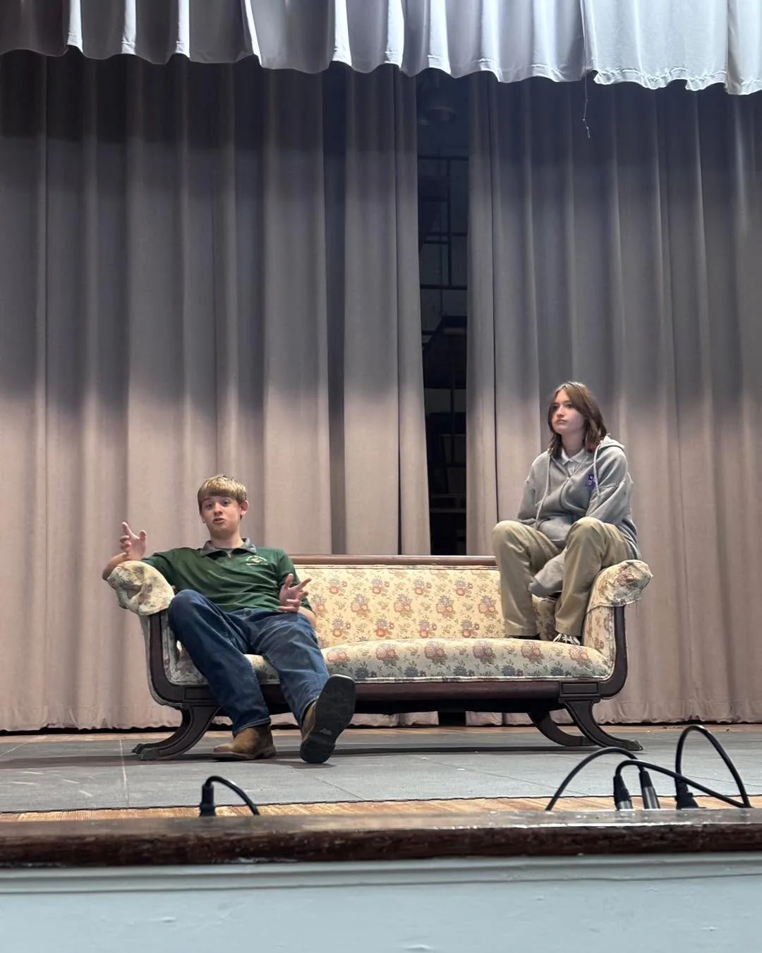 Two Bit and Ponyboy are deep in thought. 

Come see this all star cast on stage during GLT&rsquo;s The Outsiders. 

Performances are next week! 
November 20-22 at 7pm
November 23 at 2pm

Reserve your season tickets by texting or calling 662-219-3822.