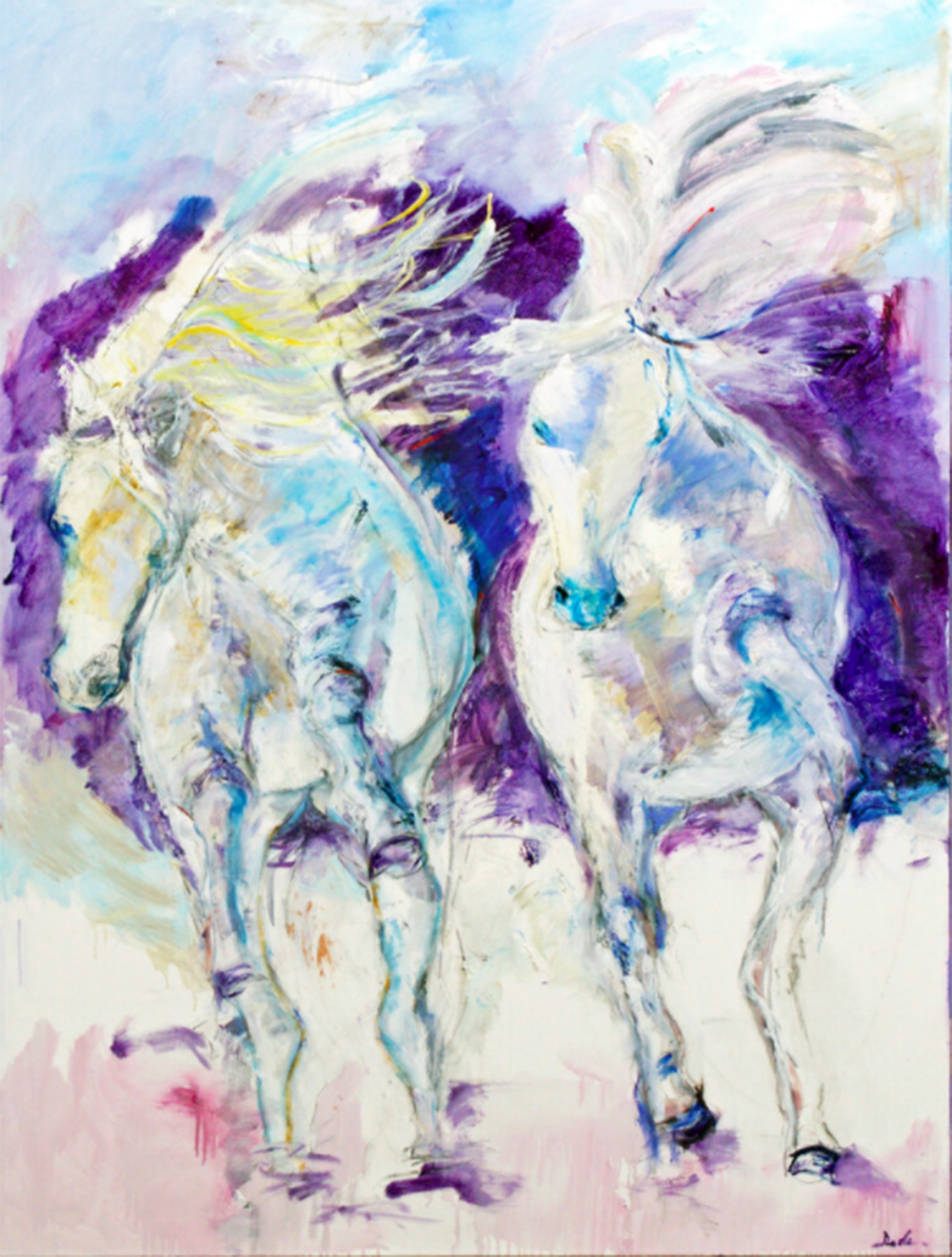Playful Duo  -  Oil on Canvas  -  48" x 36"