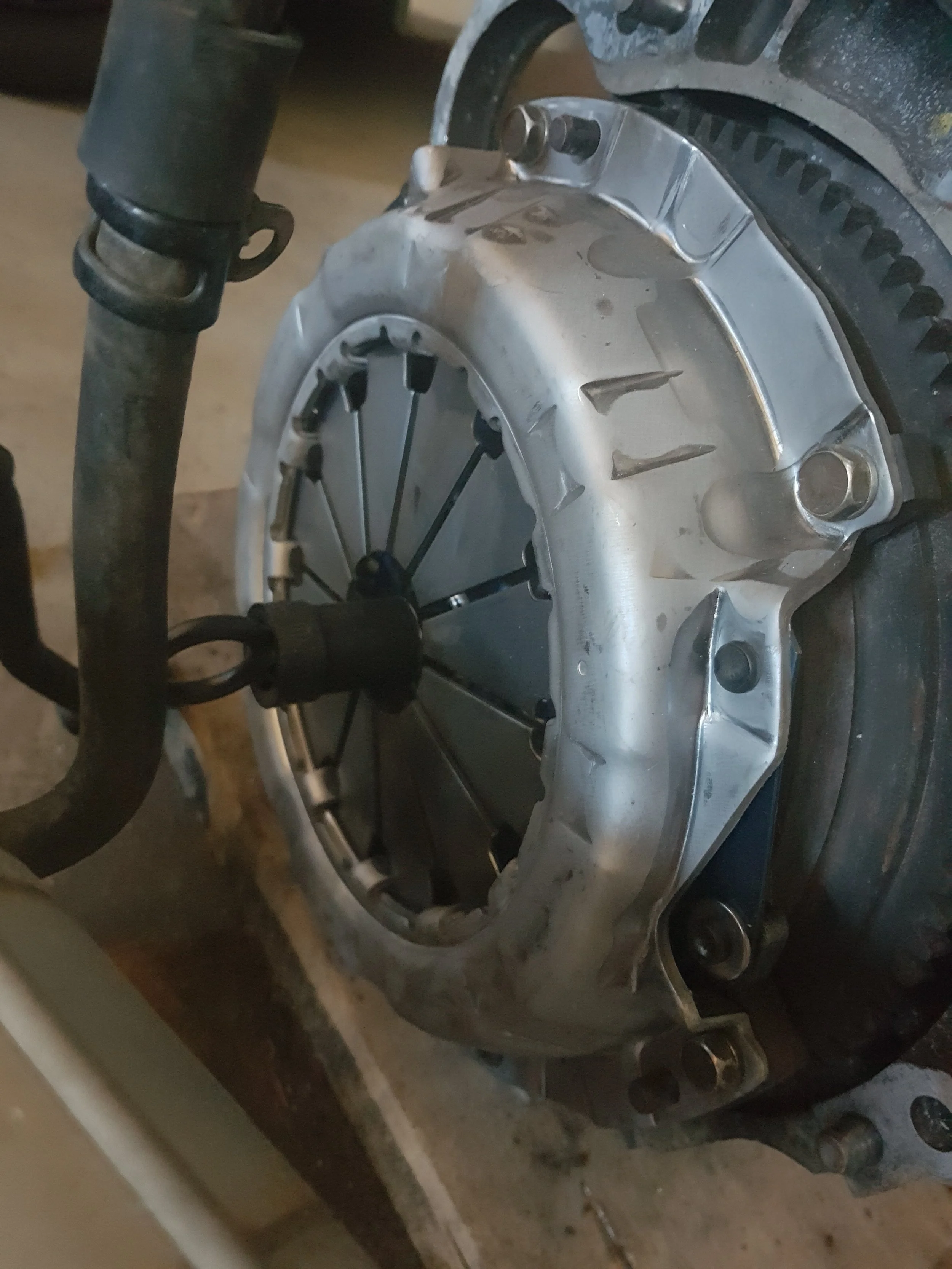 new clutch and flywheel installed!