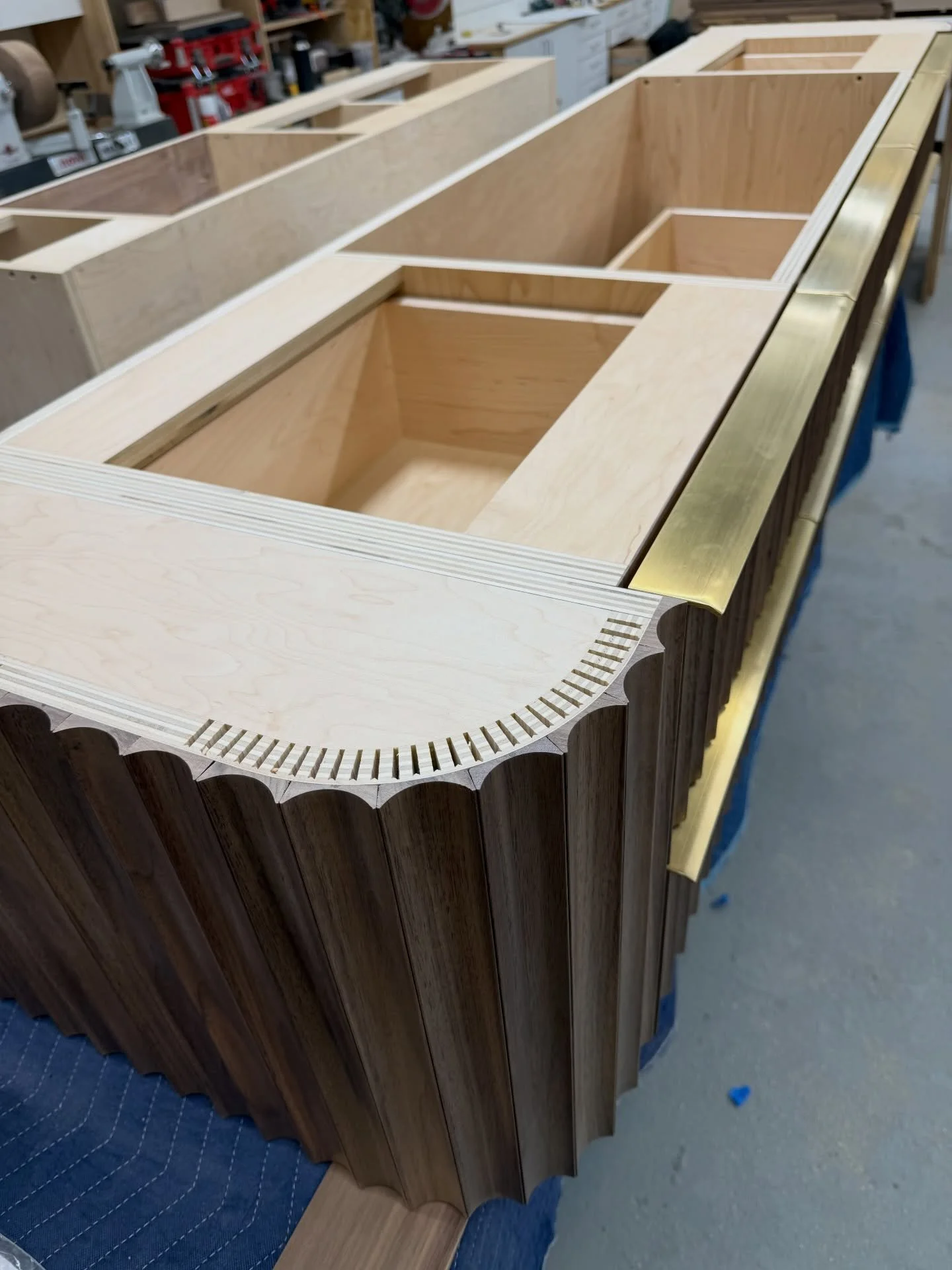 This is what happens when thoughtful design meets people who care deeply about the craft. 

✴︎ This walnut scalloped vanity was built in our Vermont shop, and installed in a beautiful new home in Charlotte, VT. Every flute was carefully milled, every