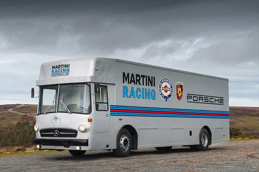 One to Buy: 1975 Mercedes-Benz O317 Transporter “Martini Racing Porsche Replica”
