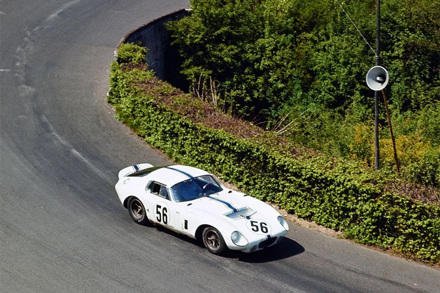 Shelby Cobra Daytona CSX2300 in Ford France colors at the Nurburgring in 1965