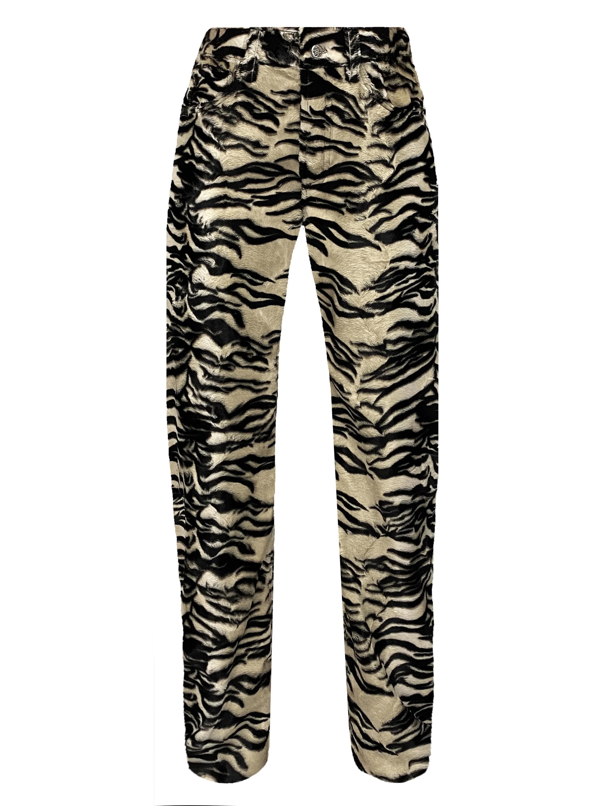 Shop KEIBU, Unisex Velvet tiger printed 