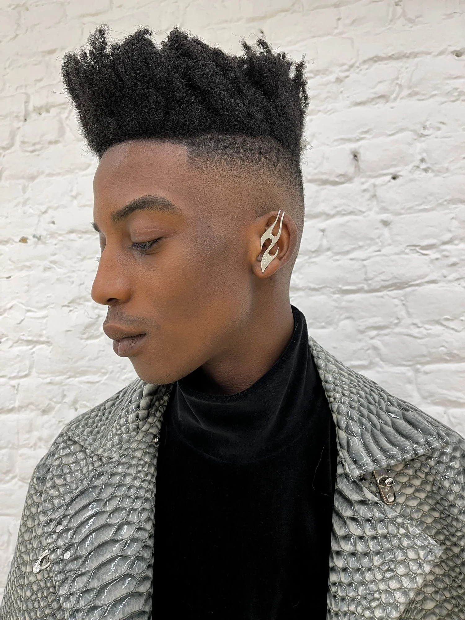 ZULIMAR - Tribal Earring w/ Cuff - Silver - Men/Women
