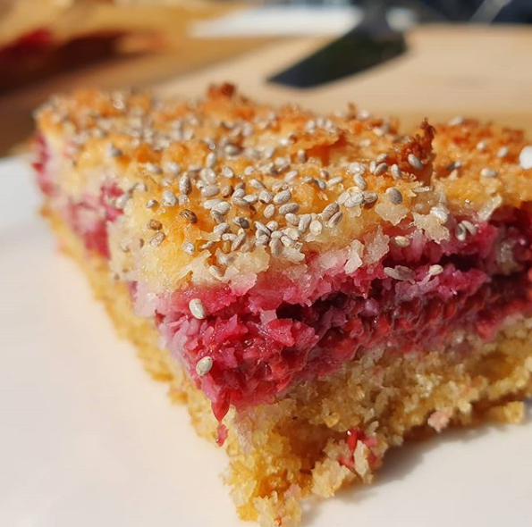 Raspberry, Chia &amp; Coconut Slice