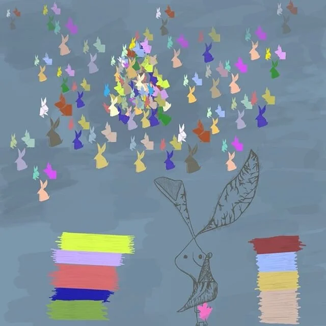 Pissy Rabbit Learning How to Make Origami Rabbits

The day in lockdown life Pissy Rabbit series will be running alongside the Pissy Rabbit t-shirt campaign 
Link in bio for more details 🐰
.
.
.
.
.
.

#redtelephone #contemporaryart #contemporaryarti