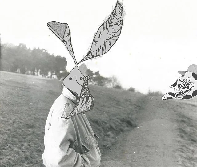 New album coming out soon! 
Pissy Rabbit and Their Sidekick a Calf Inside the Head of a Cow.
@noel_fielding @baskosters 
#noelsartclub 
Theme: Fashion .
.
.
.
.
.
.
.
#artsaturday #digitalcollage #greyscale #surrealart #redtelephone #contemporaryart 