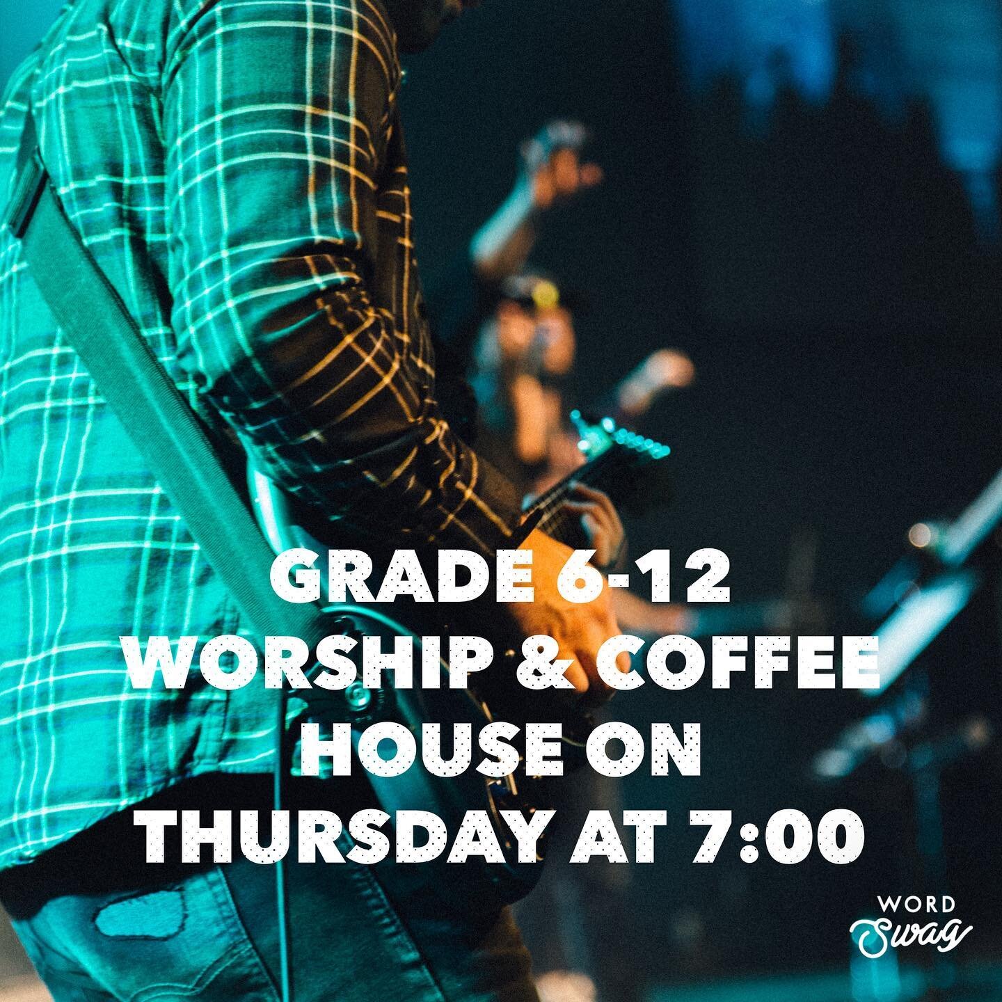 Don&rsquo;t forget about the coffee house this week Thursday!