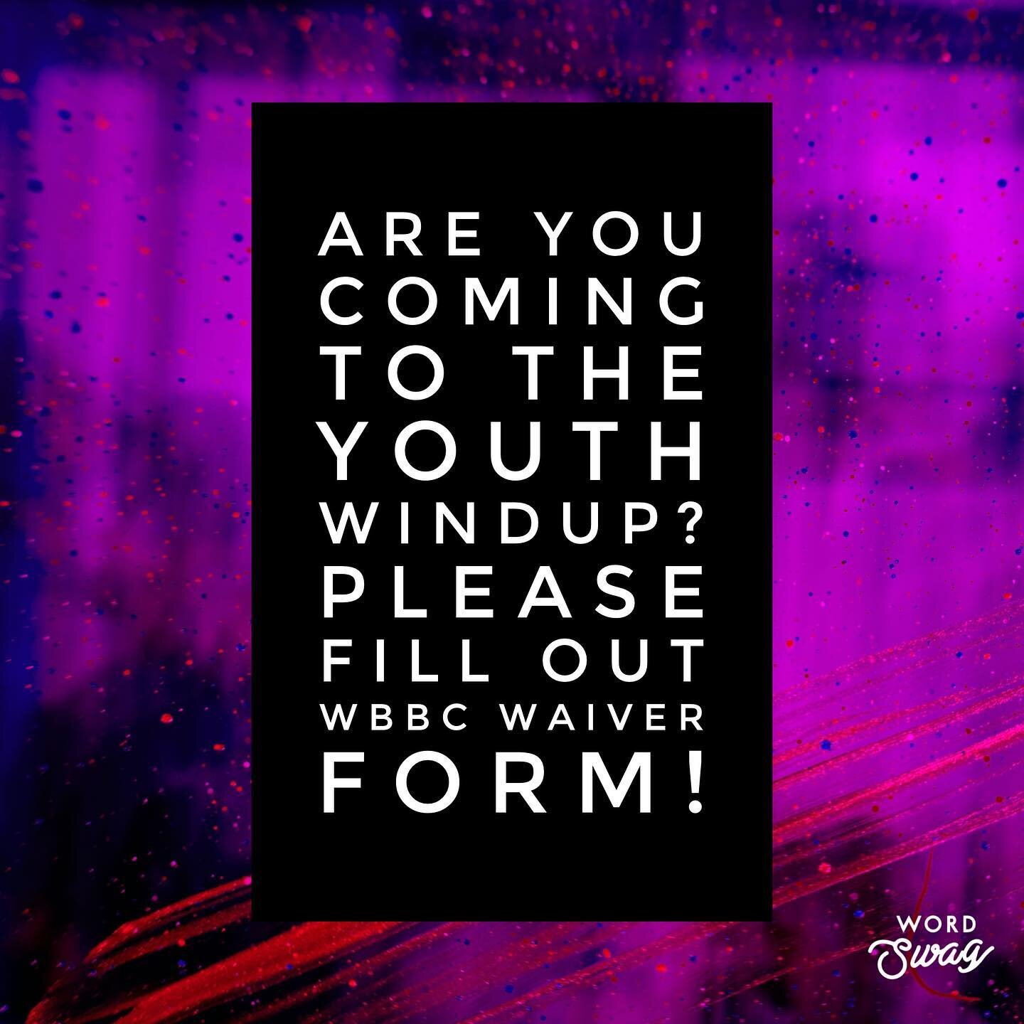 Fill out the form at the link in bio!! You need it to come to the Wind-Up!