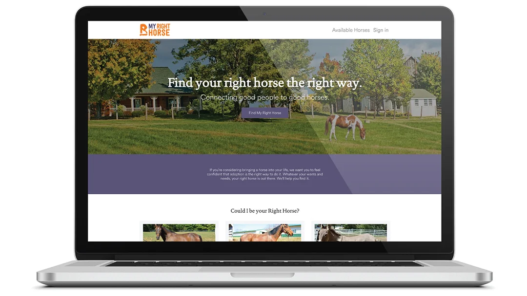 Home page at MyRightHorse.com