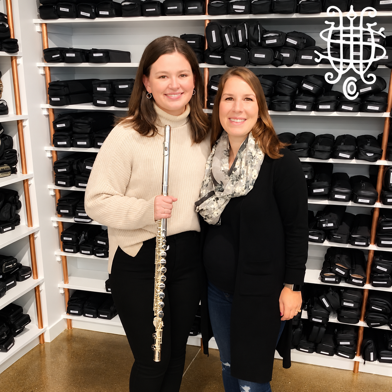 Alison Fierst with Caity Massoud at Flute Center New York