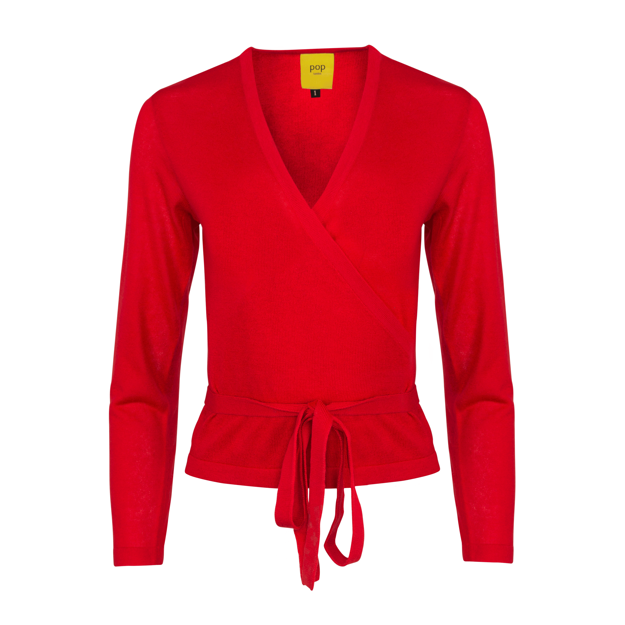Red Ballet Wrap Cardigan Organic Cotton 