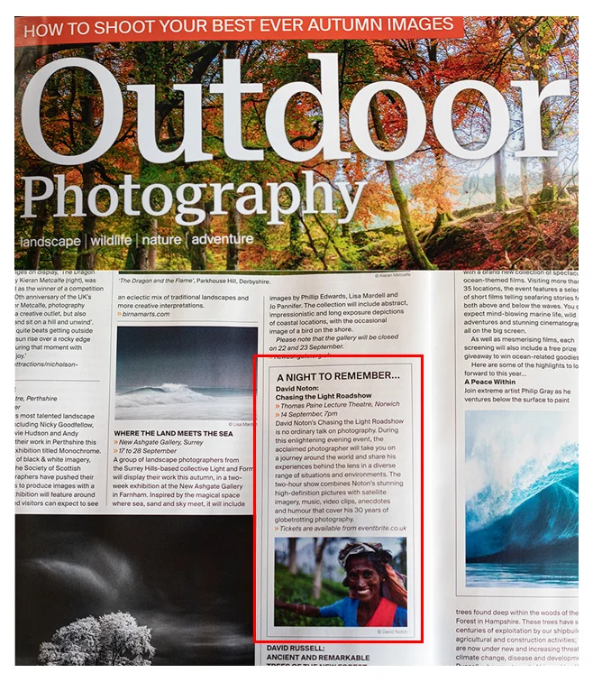 Image of article in Edition 248, Autumn 2019 of Outdoor Photography magazine