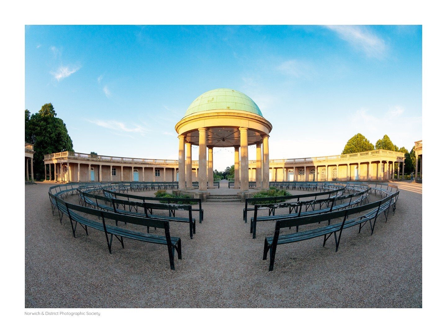NDPS members met outdoors for the first time last Tuesday at Eaton Park in Norwich.  It was good to be able to see one another face to face at last but as this image of the Bandstand taken during the meeting shows we probably have some time to go bef