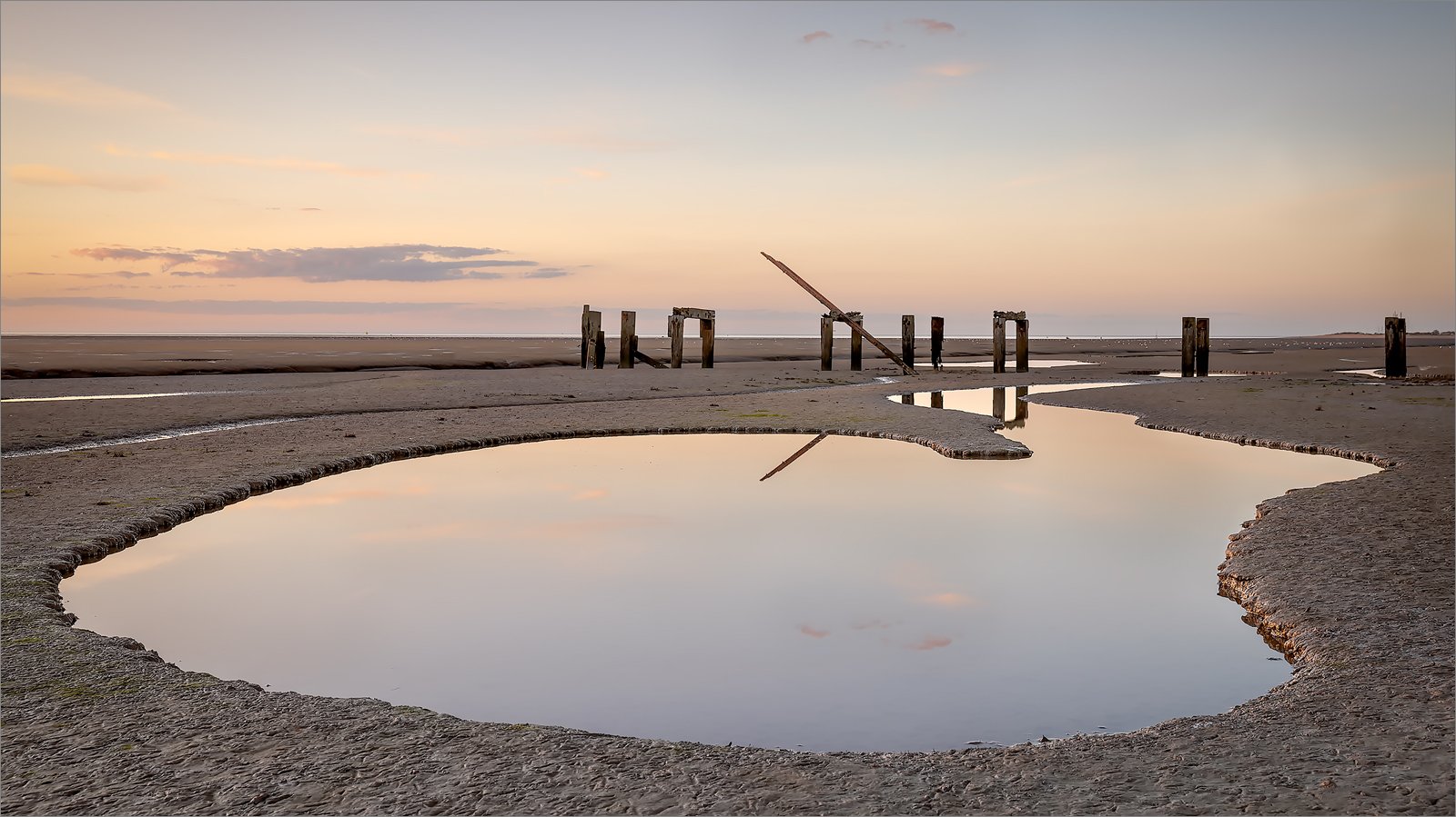REMAINS OF THE COAL PIER AT SNETTISHAM - Maurice Young (Round 3 themed)