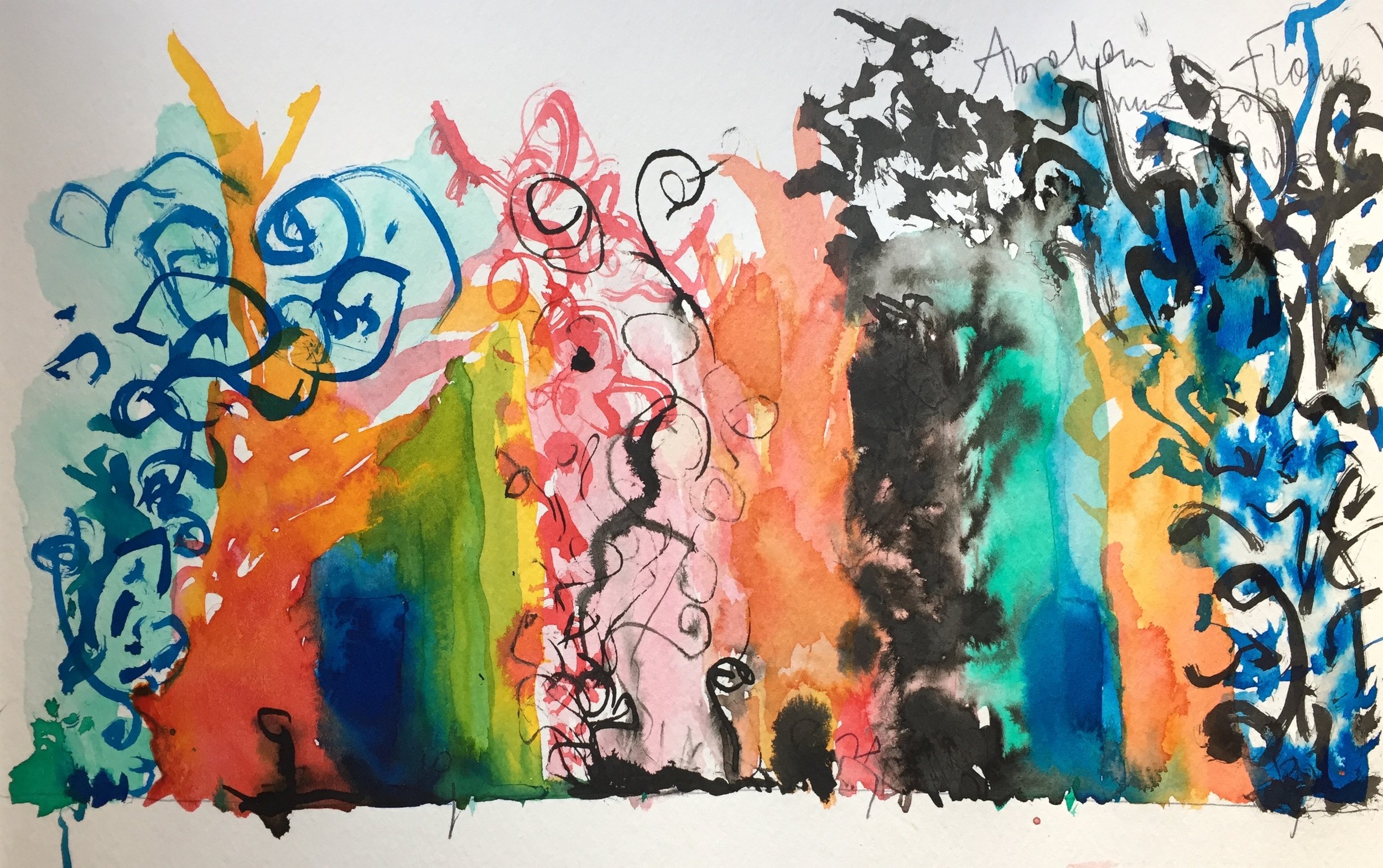 Sketch for the first act of Abraham in Flames