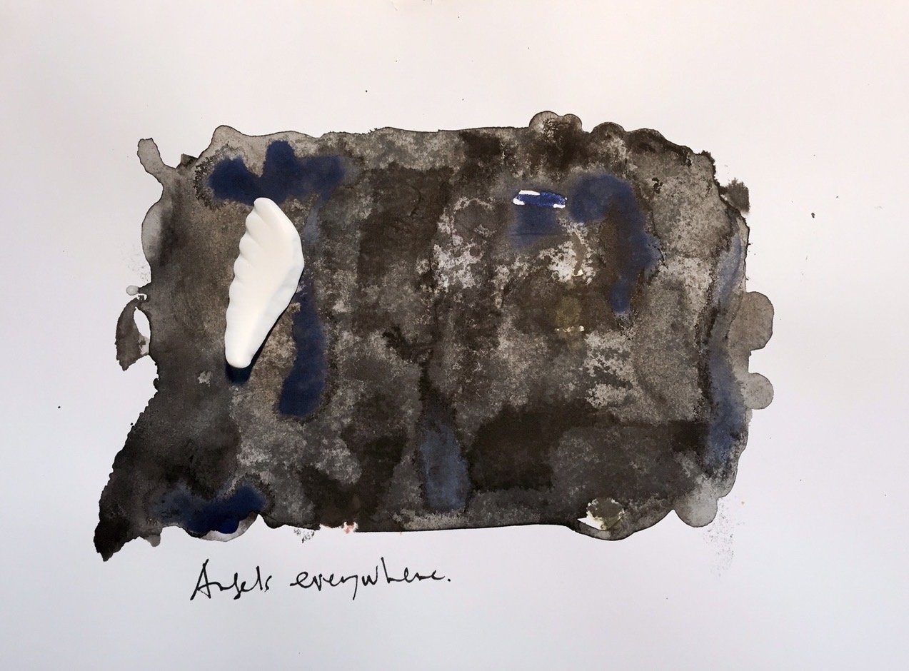 angels everywhere, mixed media, 2016
