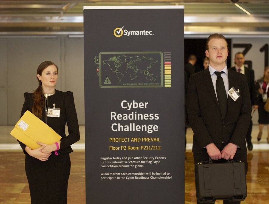  security detail waiting to be approached at symantec cyber readiness challenge 